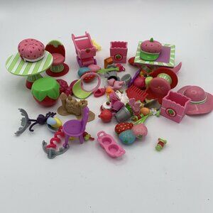 Strawberry Shortcake Mini Doll Accessories Lot – Furniture, Food, Hats & More
